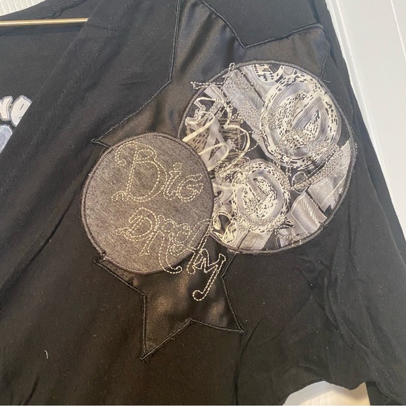 DESIGUAL Silver Satin Cotton Abstract Dress with Sleeves. SizeXL. - Picture 4 of 16